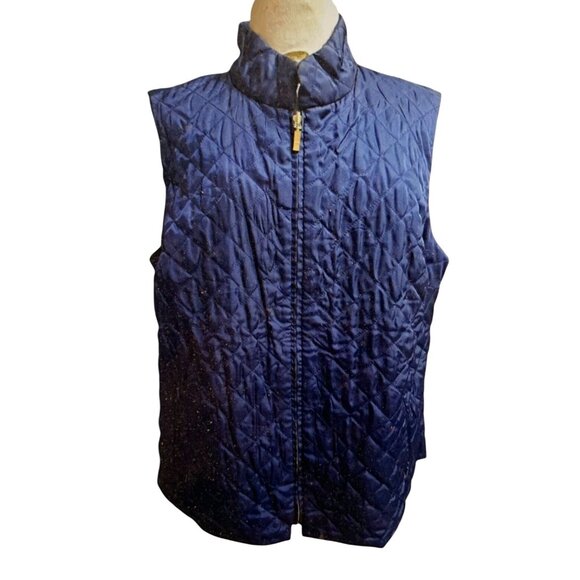 Charter Club Womens Size 1x Reversible Quilted Full Zip Vest HorseBit Bridle Cha - Picture 3 of 3